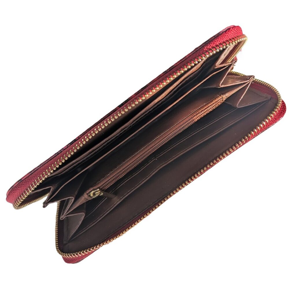 Red Faux Snakeskin Wristlet Wallet - Picture 6 of 6
